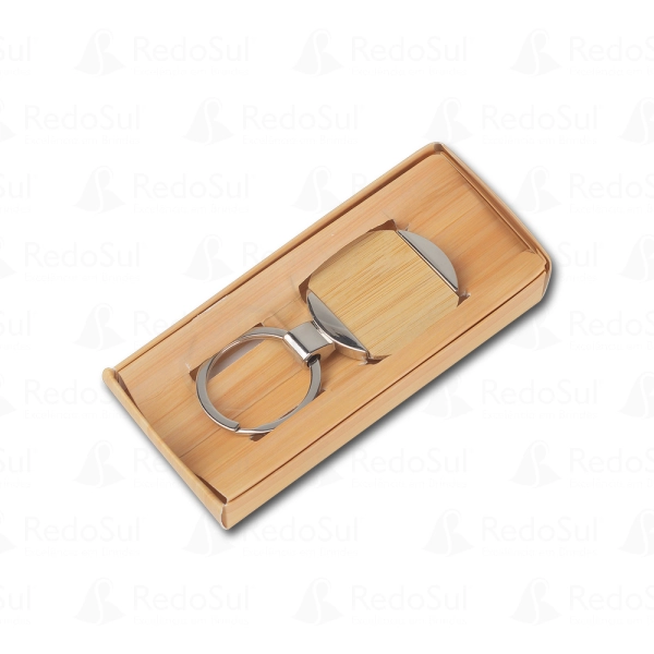 Chaveiro de Metal e Bambu personalizado Chaveiro de Metal e Bambu personalizado